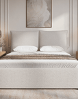 Lit coffre en tissu bouclette beige 160x200 cm MELY
