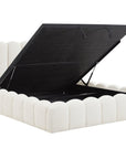 Lit coffre en tissu bouclette beige 160x200 cm RITA