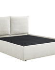 Lit coffre en tissu bouclette beige 180x200 cm MELY
