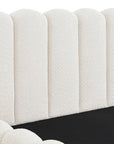 Lit coffre en tissu bouclette beige 180x200 cm RITA