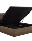 Lit coffre en tissu bouclette marron 160x200 cm MELY