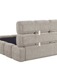 Lit coffre en tissu bouclette taupe 160x200 cm BUBBLE