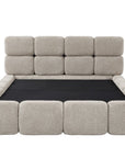 Lit coffre en tissu bouclette taupe 160x200 cm BUBBLE