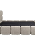 Lit coffre en tissu bouclette taupe 160x200 cm BUBBLE