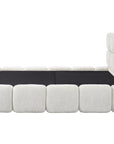 Lit coffre en velours chiné beige 180x200 cm BUBBLE