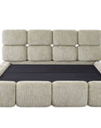 Lit coffre en velours chiné taupe 160x200 cm BUBBLE
