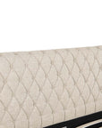 Lit double avec 4 tiroirs en lin beige 140x190 cm LEANDRE