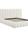 Lit double en tissu bouclette beige 160x200 cm GRETA