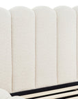Lit double en tissu bouclette beige 160x200 cm RITA