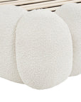 Lit double en tissu bouclette beige 180x200 cm GRETA