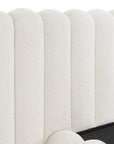 Lit double en tissu bouclette beige 180x200 cm GRETA