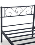 Lit simple en métal noir LUCINA 90 x 190 cm