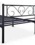 Lit simple en métal noir LUCINA 90 x 190 cm