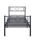 Lit simple en métal noir LUCINA 90 x 190 cm