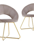 Lot de 2 chaises design en velours beige PETRA