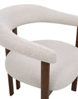 Lot de 2 chaises en tissu texturé écru pieds en métal marron ADRIANA