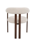 Lot de 2 chaises en tissu texturé écru pieds en métal marron ADRIANA