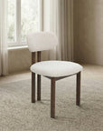 Lot de 2 chaises en tissu texturé écru pieds en métal marron LEONA
