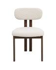 Lot de 2 chaises en tissu texturé écru pieds en métal marron LEONA