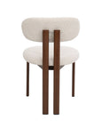 Lot de 2 chaises en tissu texturé écru pieds en métal marron LEONA