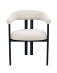 Lot de 2 chaises en tissu texturé écru pieds en métal noir ADRIANA