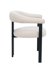 Lot de 2 chaises en tissu texturé écru pieds en métal noir ADRIANA