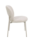 Lot de 2 chaises en tweed écru et pieds en métal gris MARCUS