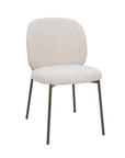 Lot de 2 chaises en tweed écru et pieds en métal marron MARCUS