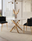 Lot de 2 chaises en velours noir pieds en métal doré POLO