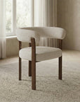 Lot de 2 chaises en velours tissé écru pieds en métal marron DIEGO