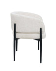 Lot de 2 chaises en velours tissé écru pieds en métal noir DIANA