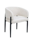 Lot de 2 chaises en velours tissé écru pieds en métal noir DIANA