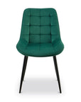 Lot de 4 chaises capitonnées en velours vert SOREN
