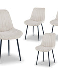 Lot de 4 chaises en tissu beige LOREVA