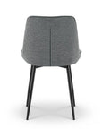Lot de 4 chaises en tissu gris LOREVA