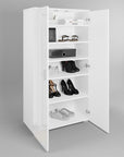 Meuble à chaussures 2 portes et 6 tiroirs blanc BAKI
