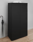 Meuble à chaussures 2 portes et 6 tiroirs noir BAKI