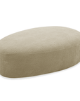 Pouf en velours tissé beige IMENIA