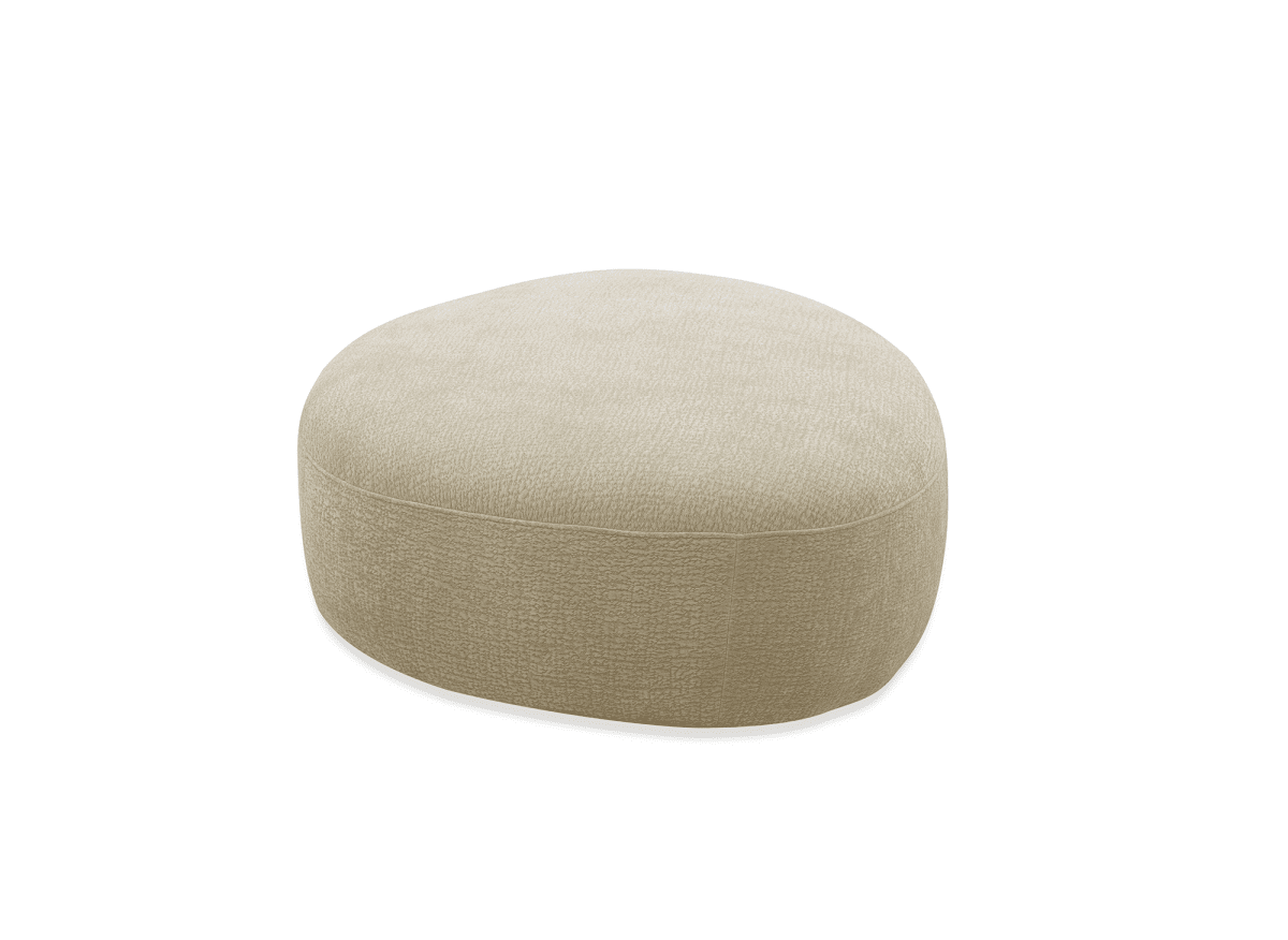 Pouf en velours tissé beige IMENIA