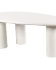 Table à manger asymétrique blanc 8 personnes 200cm AVELINE