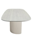 Table à manger en céramique beige pieds en métal gris 10 personnes 220cm AZIEL