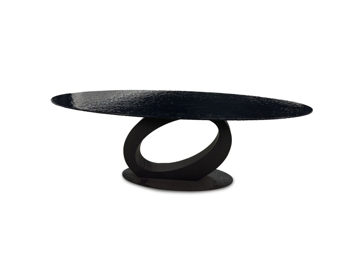 Table à manger en verre trempé noire 10 personnes 240cm CELIA