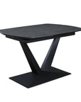 Table à manger extensible en céramique noire 8 personnes 120-180 cm ELIAD