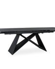 Table à manger extensible en céramique noire effet marbre 12 personnes 180-260 cm GABRIEL