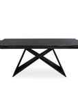 Table à manger extensible en céramique noire effet marbre 12 personnes 180-260 cm GABRIEL