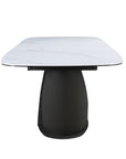Table à manger extensible en métal marron plateau en céramique blanc 180-240 cm LERONA