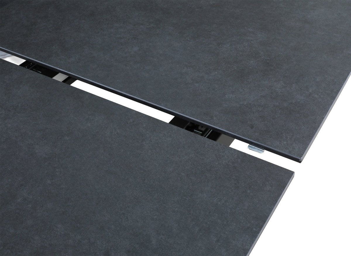 Table à manger extensible pieds métal marron plateau céramique 180-240 cm MILANO