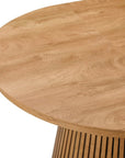 Table à manger ronde extensible en bois clair 120-200cm HEKA