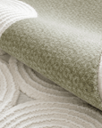 Tapis à motifs rond blanc écru 154 x 230 cm CLARA