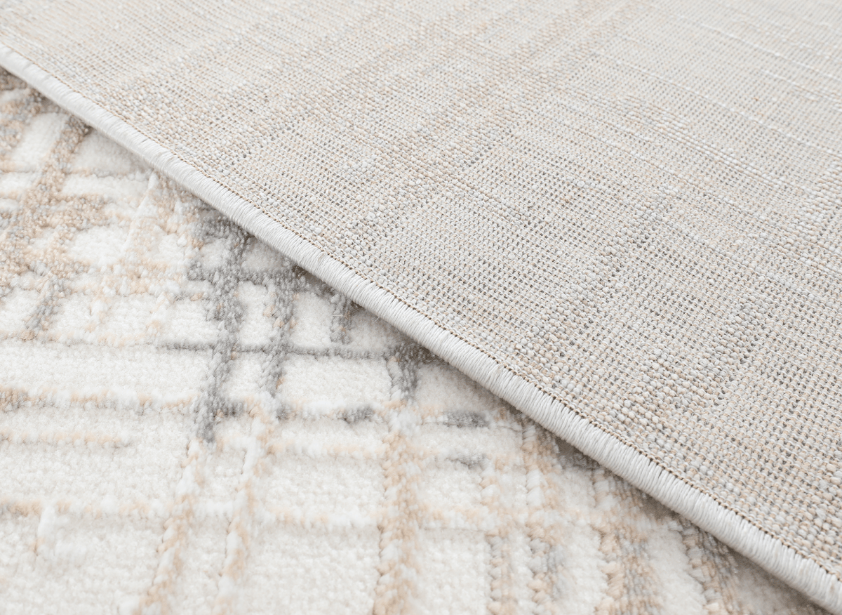 Tapis beige à motifs striés gris 160 x 230 cm PEKIN